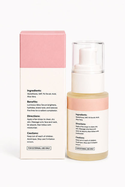Luminous Glow Face Serum - Hydrating Brightening Serum for Clear Skin | Cutis Organic
